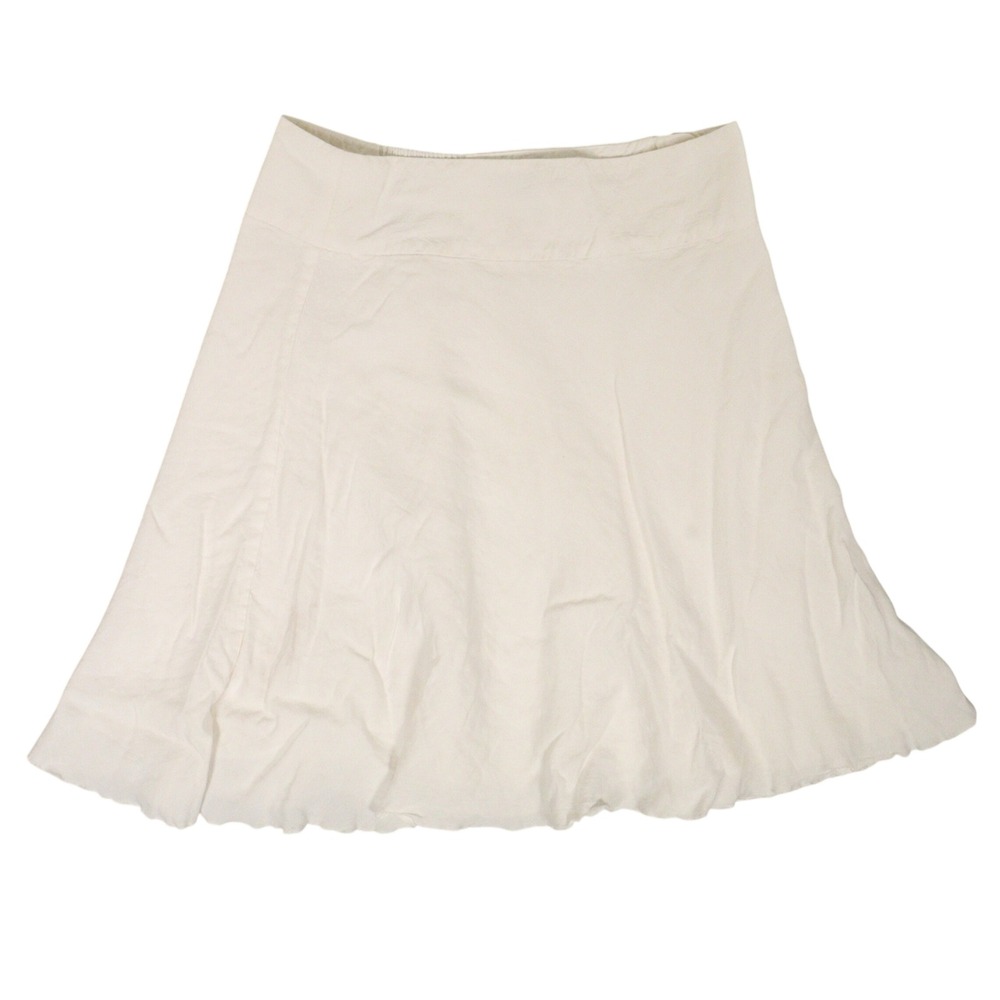 NIC+ZOE Skirt A-Line Linen Blend‎ Flared Summer Coastal White Women 8P